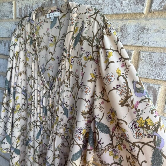 Rose+Olive 3/4 Sleeve 1/2 Button V-Neck Floral Blouse Women's Size 2X. - Picture 6 of 8